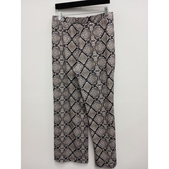 Boston Proper Womens Wide Leg Pants Size Large Brown Animal Print BOHO Vacation - Picture 6 of 9
